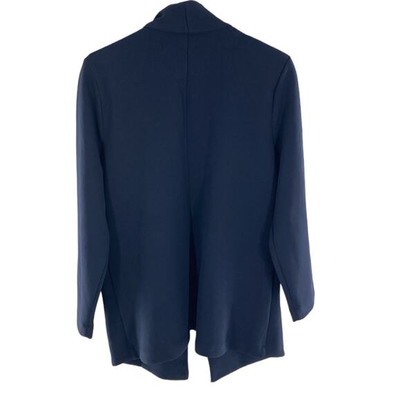 NY Collection Woman Navy Blue Open Front Ponte Knit Cardigan Size 1X New - Picture 2 of 14